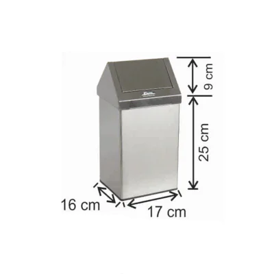 Çatı Kapaklı Çöp Kovası 6 Litre Paslanmaz