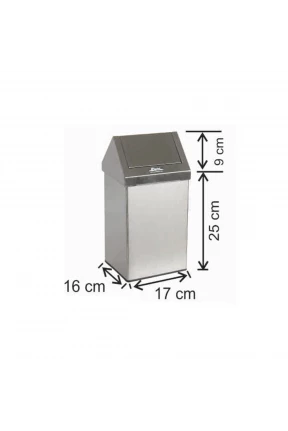 Çatı Kapaklı Çöp Kovası 6 Litre Paslanmaz