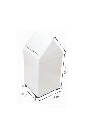 Çatı Kapaklı Çöp Kovası 79 Litre Boyalı Tekerlekli