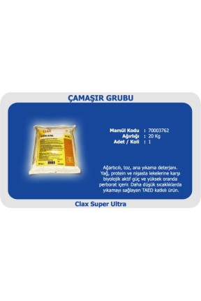 CLAX Super Ultra Ağartıcılı Ana Yıkama Deterjanı