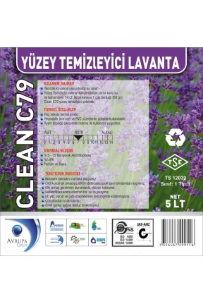 CLEAN C79 Yüzey Temizleyici Lavanta Kokulu 5 Litre