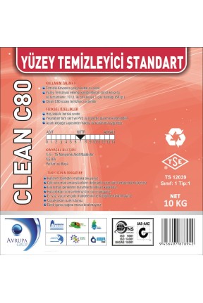 CLEAN C80 Yüzey Temizleyici Standart 10 Kg