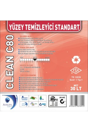 CLEAN C80 Yüzey Temizleyici Standart 30 Litre