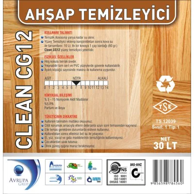 Clean CG 12 Ahşap Temizleme Ürünü 30 Litre