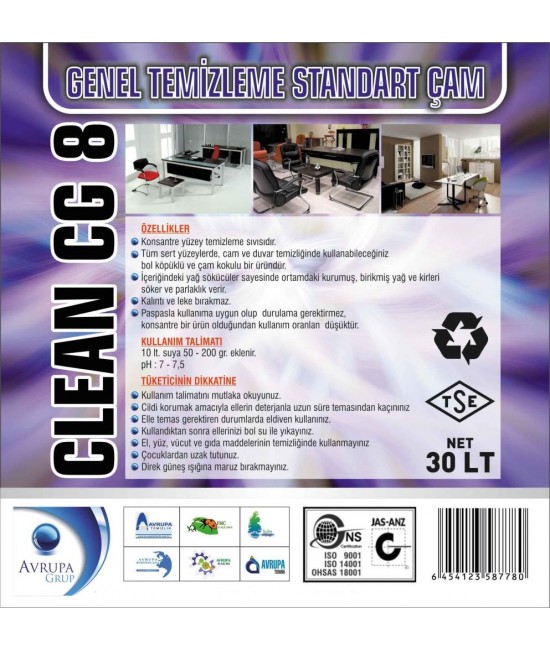 CLEAN CG8 Genel Temizlik Maddesi Çam Kokulu 30 Litre