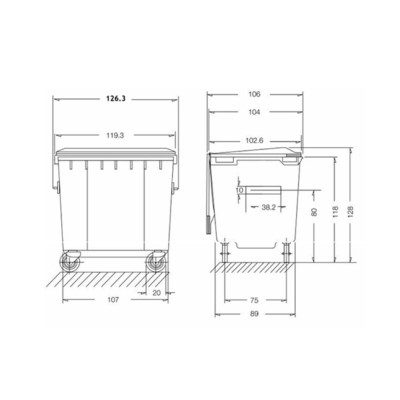 Çöp Konteyner 1100 Litre A Kalite Sarı Çöp Konteyner 1100 Litre A Kalite Sarı