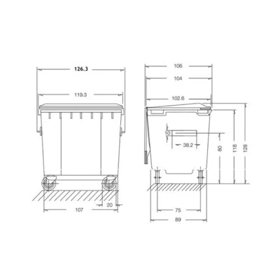 Çöp Konteyner 1100 Litre A Kalite Sarı Çöp Konteyner 1100 Litre A Kalite Sarı