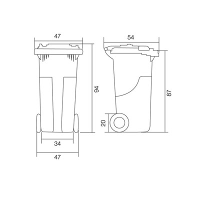 Çöp Konteyner 120 Litre A Kalite Gri Çöp Konteyner 120 Litre A Kalite Gri