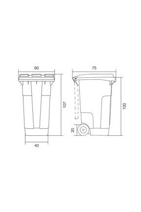 Çöp Konteyner 240 Litre A Kalite Gri
