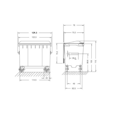 Çöp Konteyner 660 Litre A Kalite Gri