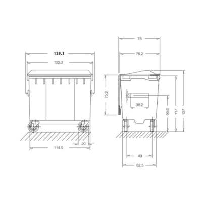 Çöp Konteyner 770 Litre A Kalite Sarı Çöp Konteyner 770 Litre A Kalite Sarı