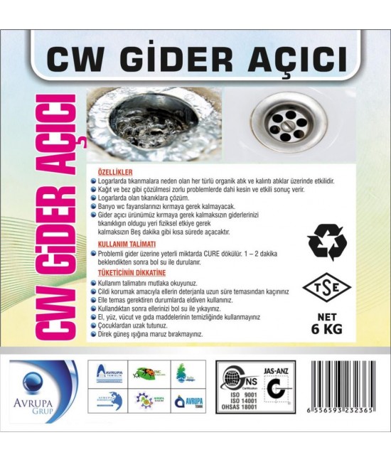 CW Gider Açıcı Sıvı Ürün 6 Kg