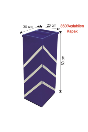 Dekor Küllüklü Çatı Kapaklı Çöp Kovası Boyalı 30 Litre