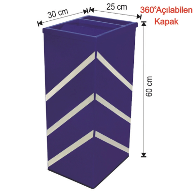 Dekor Küllüklü Çatı Kapaklı Çöp Kovası Boyalı 45 Litre Dekor Küllüklü Çatı Kapaklı Çöp Kovası Boyalı 45 Litre