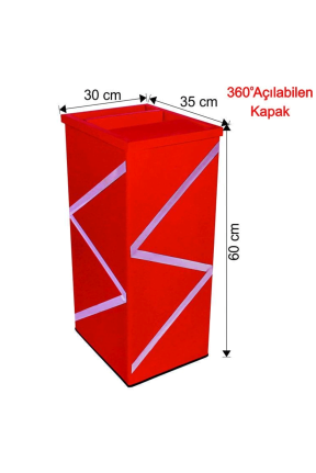 Dekor Küllüklü Çatı Kapaklı Çöp Kovası Boyalı 63 Litre