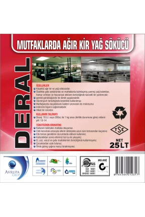 DERAL Mutfaklarda Ağır Kir Yağ Sökücü 25 Litre
