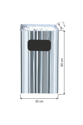 Dikdörtgen Küllüklü Çöp Kovası Paslanmaz 30 Litre