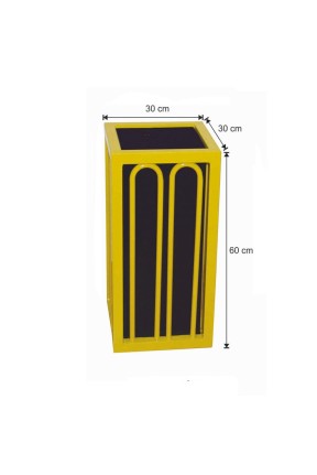 Dış Alan Çöp Kovası Kare Sarı Renkli