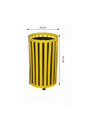 Dış Alan Çöp Kovası Yuvarlak Sarı Renk