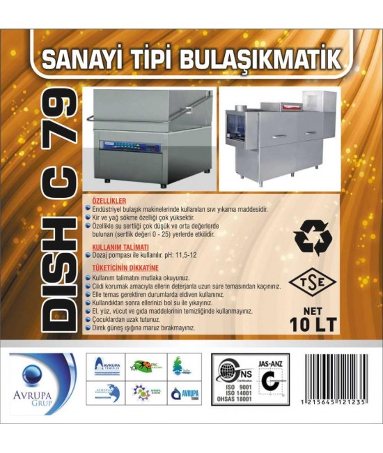 DISCH C79 San.Tipi Bulaşık Makinesi Deterjanı 10 Litre