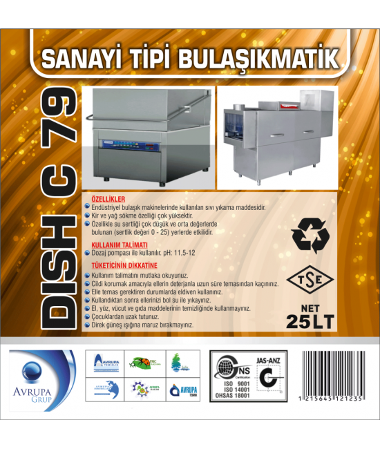 DISCH C79 San.Tipi Bulaşık Makinesi Deterjanı 25 Litre