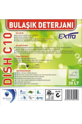 DISH C10 Bulaşık Deterjanı Ekstra 30 Litre