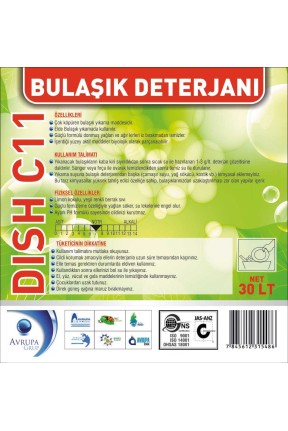 DISH C11 Bulaşık Deterjanı Standart 30 Litre