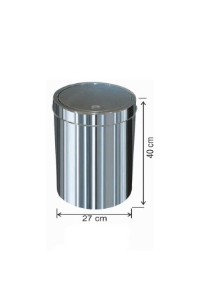 Dokunmatik Kapaklı Çöp Kovası Paslanmaz 23 litre