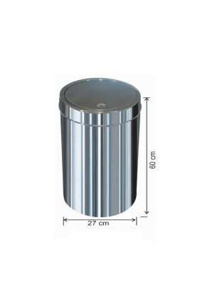 Dokunmatik Kapaklı Çöp Kovası Paslanmaz 34 litre