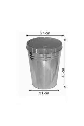 Dokunmatik Kapaklı Konik Çöp Kovası Paslanmaz 20 Litre