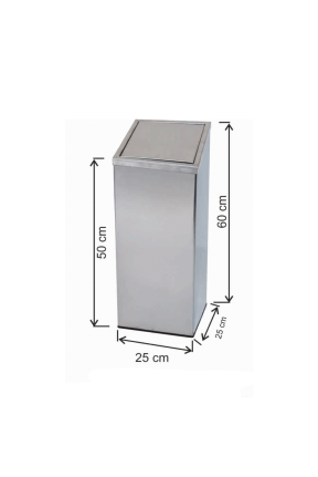 Dokunmatik Kare Kapaklı Çöp Kovası 34 Litre