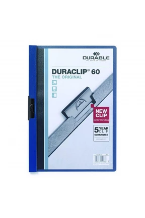 Durable Duraclip 60 Sayfa Kapasiteli Sıkıştırmalı Dosya Mavi