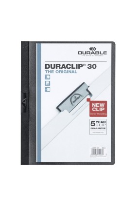 Durable Duraclip 60 Sayfa Kapasiteli Sıkıştırmalı Dosya Siyah