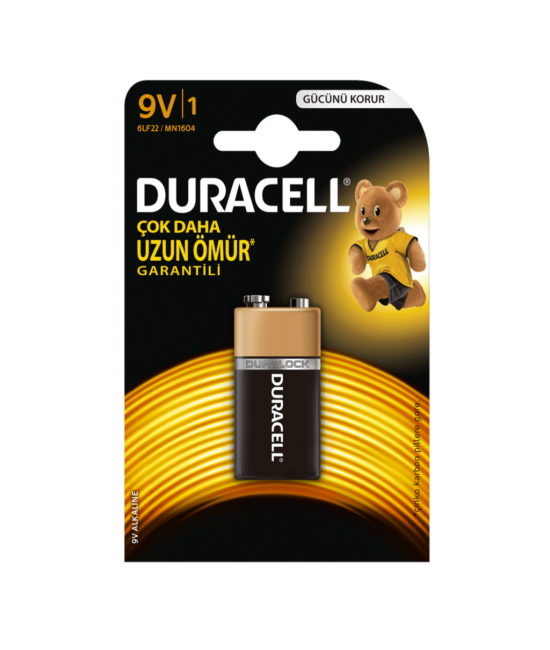 Duracell 9 Volt Alkalin Pil Tekli Paket