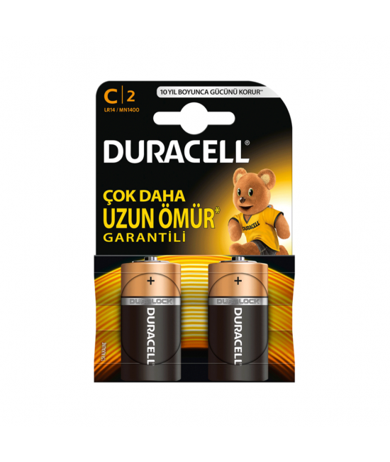 Duracell Alkalin C Orta Boy Pil 2' li Paket