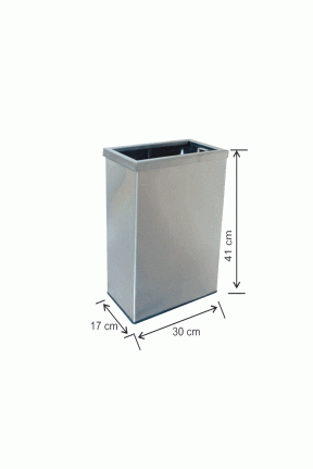 Duvar Tip Paslanmaz Çöp Kovası Çemberli 20 Litre