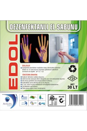 EDOL Dezenfekatnlı Sıvı El Sabunu 30 Litre