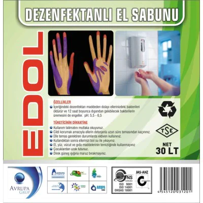 EDOL Dezenfekatnlı Sıvı El Sabunu 30 Litre