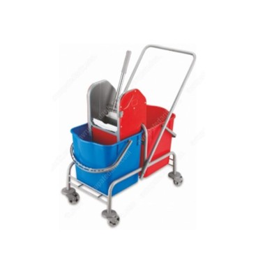 Euro Çift Kovalı Paspas Arabası Metal Taşıyıcılı Plas.Presli