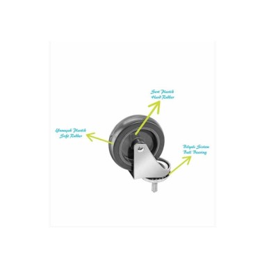 Euro Çift Kovalı Paspas Arabası Plastik Taşıyıcılı Mimoza Presli