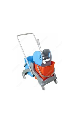 Euro Çift Kovalı Paspas Arabası Plastik Taşıyıcılı Plas.Presli