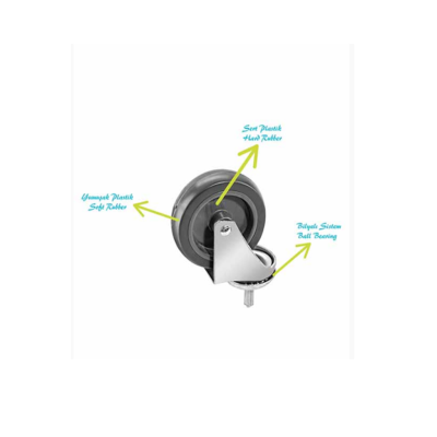 Euro Çöp Toplamalı Krom Taşıyıcılı Sepetli,Çift Kovalı Paspas Arabası