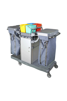 Euro Dinamik Çift Brandalı Dolaplı Kat Arabası Krom 