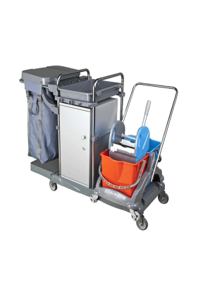 Euro Smart Dolaplı Kat Arabası Krom Milenium Kovasız