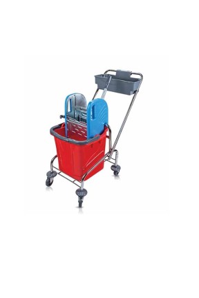 Euro Tek Kovalı Paspas Arabası Krom Taşıyıcılı Metal Presli Sepetli