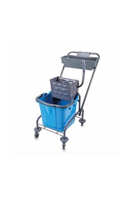 Euro Tek Kovalı Paspas Arabası Metal Taşıyıcılı Metal Presli Sepetli