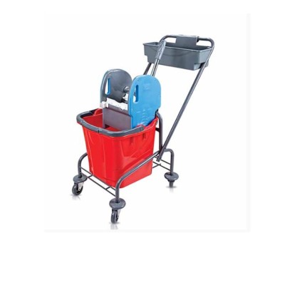 Euro Tek Kovalı Paspas Arabası Metal Taşıyıcılı Plas.Presli Sepetli