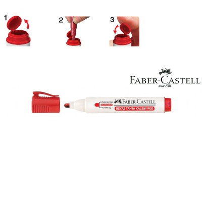 Faber-Castell Beyaz Tahta Kalemi W20 Kırmızı 10Lu
