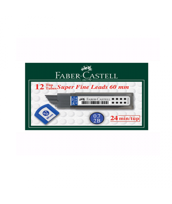 Faber-Castell Super Fine Lead 2B 60mm 0.7 Uç 12 Li Paket
