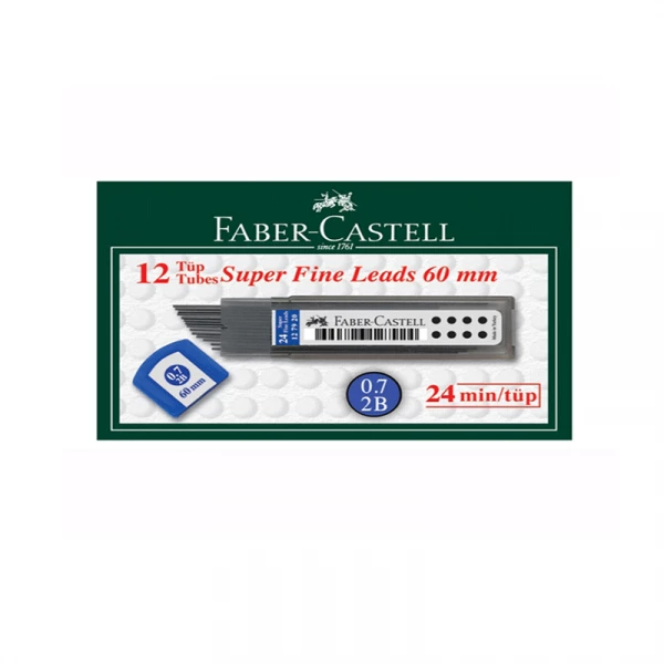 Faber-Castell Super Fine Lead 2B 60mm 0.7 Uç 12 Li Paket Faber-Castell Super Fine Lead 2B 60mm 0.7 Uç 12 Li Paket